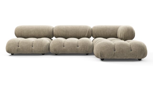 The Bellini – Beige Gray Chenille, Sectional (Right Chaise)