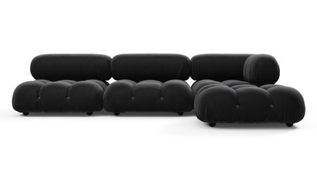 The Bellini – Black Velvet, Sectional (Right Chaise)