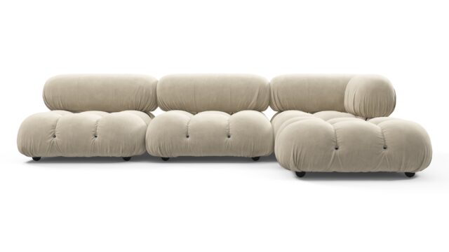The Bellini – Eggshell Vegan Suede, Sectional (Right Chaise)