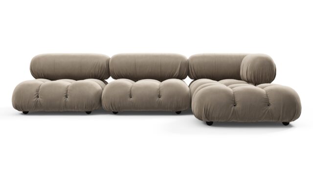 The Bellini – Greige Velvet, Sectional (Right Chaise)