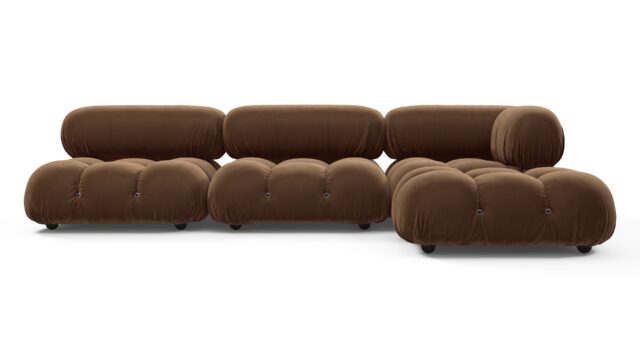 The Bellini – Mocha Velvet, Sectional (Right Chaise)