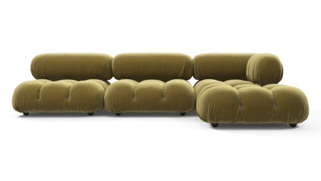 The Bellini – Olive Gold Velvet, Sectional (Right Chaise)