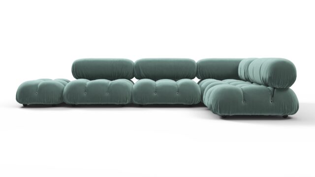 The Bellini – Jadeite Luxe Velvet, Sectional (Right Corner)