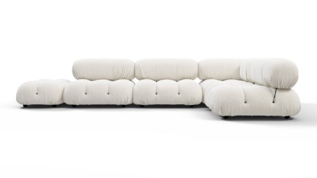 The Bellini – White Boucle, Sectional (Right Corner)