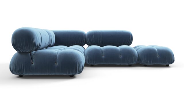 The Bellini – Aegean Blue Velvet, Sectional (Small Left Corner)
