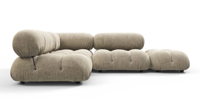 The Bellini – Beige Gray Chenille, Sectional (Small Left Corner)