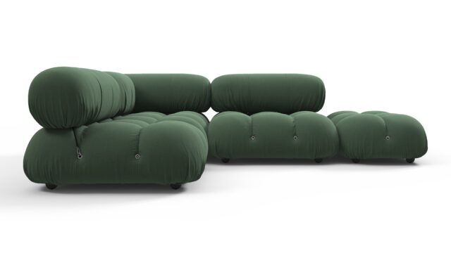 The Bellini – Evergreen Brushed Weave, Sectional (Small Left Corner)