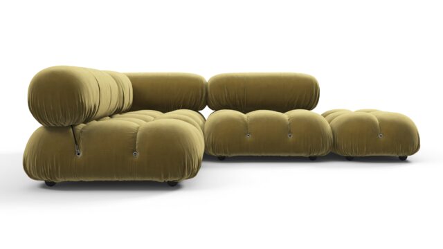The Bellini Sectional – Olive Gold Velvet, Sectional (Small Left Corner)
