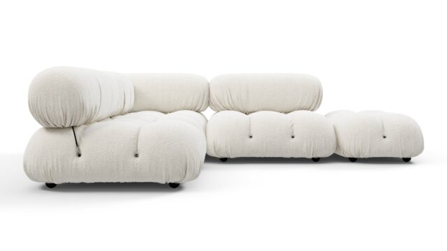 The Bellini – White Boucle, Sectional (Small Left Corner)