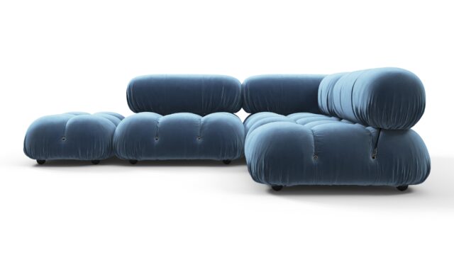The Bellini – Aegean Blue Velvet, Sectional (Small Right Corner)