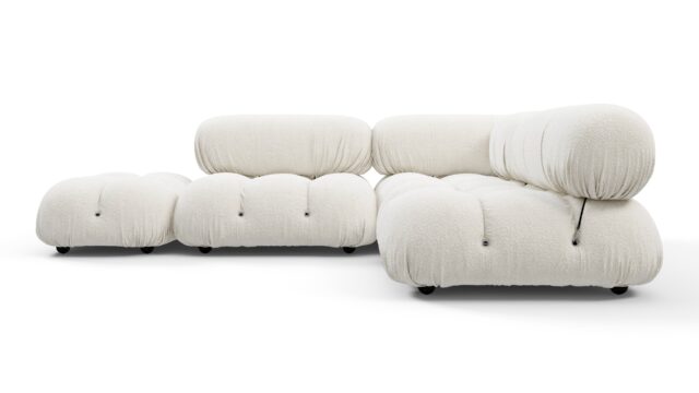 The Bellini – White Boucle, Sectional (Small Right Corner)