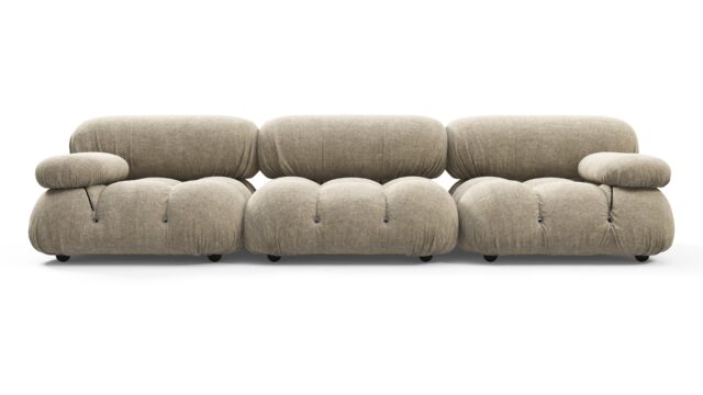 The Bellini Sofa – Beige Gray Chenille, Three Seater