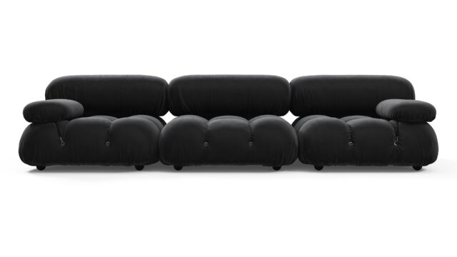 The Bellini – Black Velvet, Three Seater Sofa
