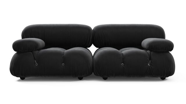 The Bellini – Black Velvet, Two Seater Sofa