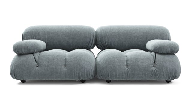 The Bellini – Cerulean Chenille, Two Seater Sofa