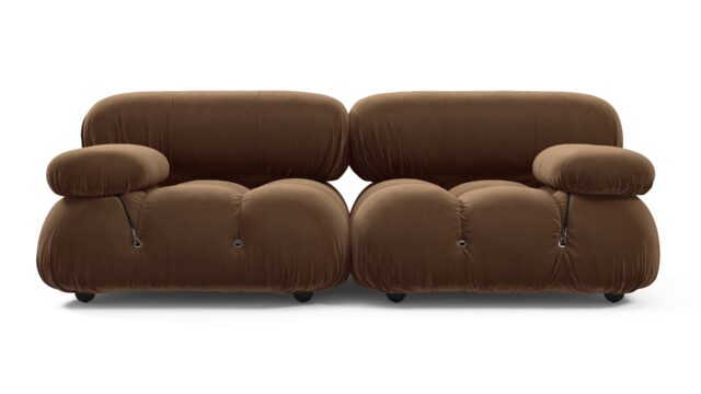 The Bellini – Mocha Velvet, Two Seater Sofa