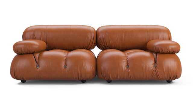 The Bellini – Tan Premium Leather, Two Seater Sofa