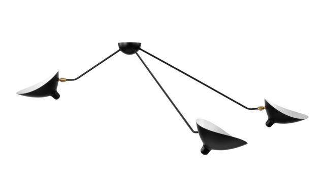 The Mouille – Black, 3 Arm Spider Ceiling Lamp