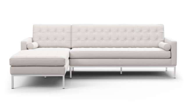The Florence – Snow White Wool, Three Seater Sofa