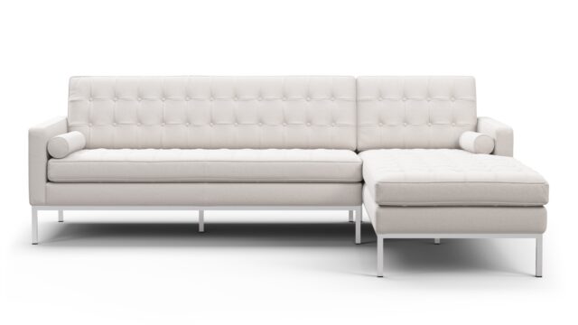 The Florence – Snow White Wool, Three Seater Sofa