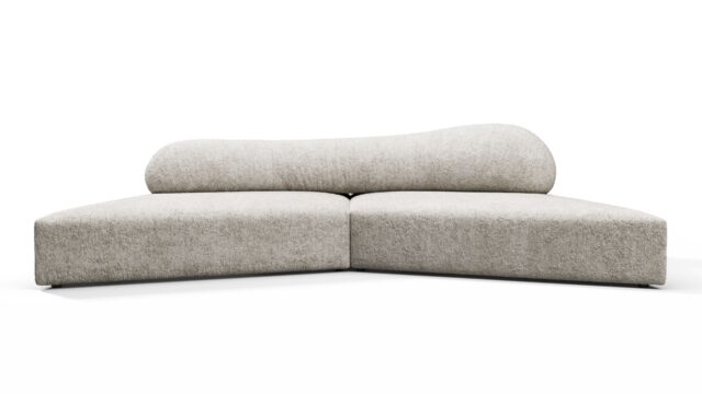 The On the Rocks – Dove Textured Chenille, Small Sectional