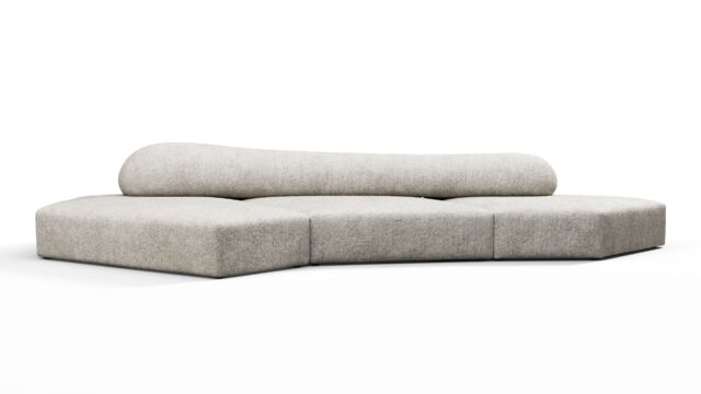 The On the Rocks – Dove Textured Chenille, Three Seater (Left)