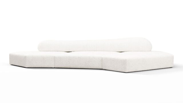 The On the Rocks – White Textured Chenille, Three Seater (Right)