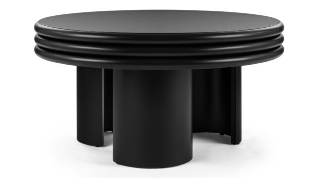 The Pascal – Black, Round Coffee Table (High)