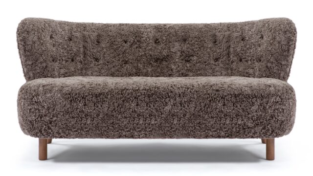 The Petra – Frosted Coco Luxe Sheepskin, Two Seater Sofa