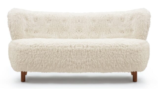 The Petra – White Long Hair Sherpa, Sofa