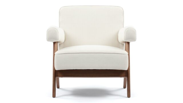 The Jeanneret Lounge Chair – Cream Linen