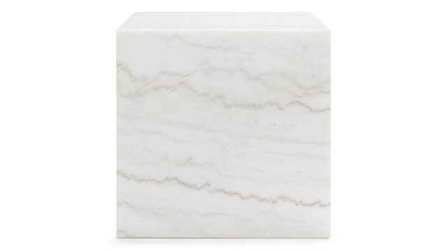 The Plinth – White Marble, Short Side Table