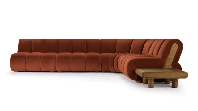 The River – Russet Plush Velvet, Sectional (Large Right Corner)