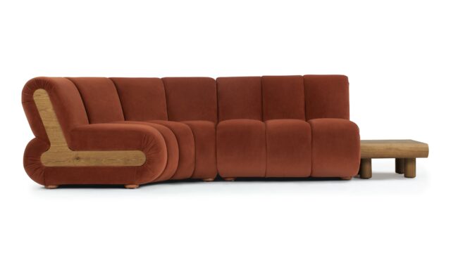 The River – Russet Plush Velvet, Sectional (Left Corner)