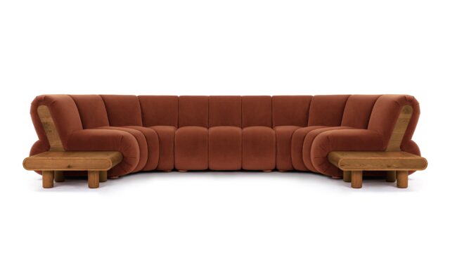 The River – Russet Plush Velvet, Sectional
