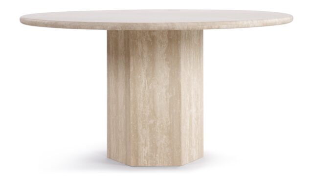 The Saga – Travertine, 55in Round Dining Table