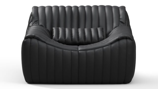The Sandra – Black Vegan Leather, Lounge Chair