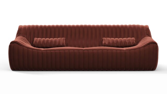 The Sandra – Burgundy Luxe Velvet, Three Seater Sofa