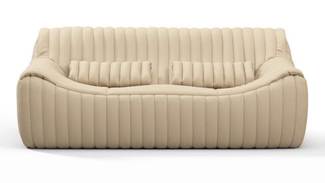 The Sandra – Alabaster Vegan Leather, Two Seater Sofa