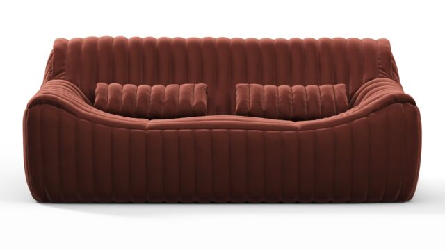The Sandra – Burgundy Luxe Velvet, Two Seater Sofa