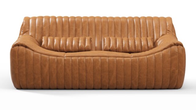 The Sandra – Distressed Brown Premium Leather, Two Seater Sofa