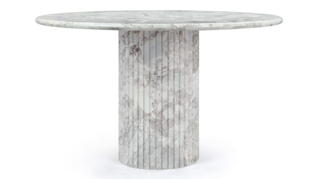 The Saturn – Orso Grigio Marble, 47in Round Dining Table