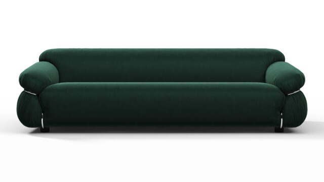 The Sesann – Deep Pine Velvet, Three Seater Sofa