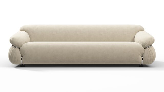 The Sesann – Eggshell Vegan Suede, Three Seater Sofa