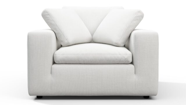 The Sky – White Linen, Lounge Chair