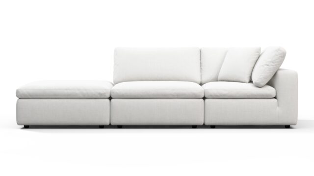 The Sky – White Linen, Open End Sofa (Left)