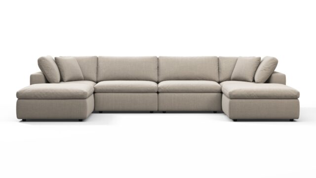 The Sky – Beige Linen, Sectional (Double Chaise)