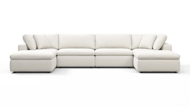 The Sky – Oatmeal Brushed Weave, Sectional (Double Chaise)
