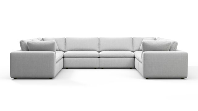 The Sky – Dove Linen, Sectional (Eight Seater)