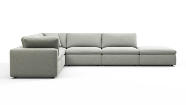 The Sky – Soft Gray Brushed Weave, Sectional (Left Corner)